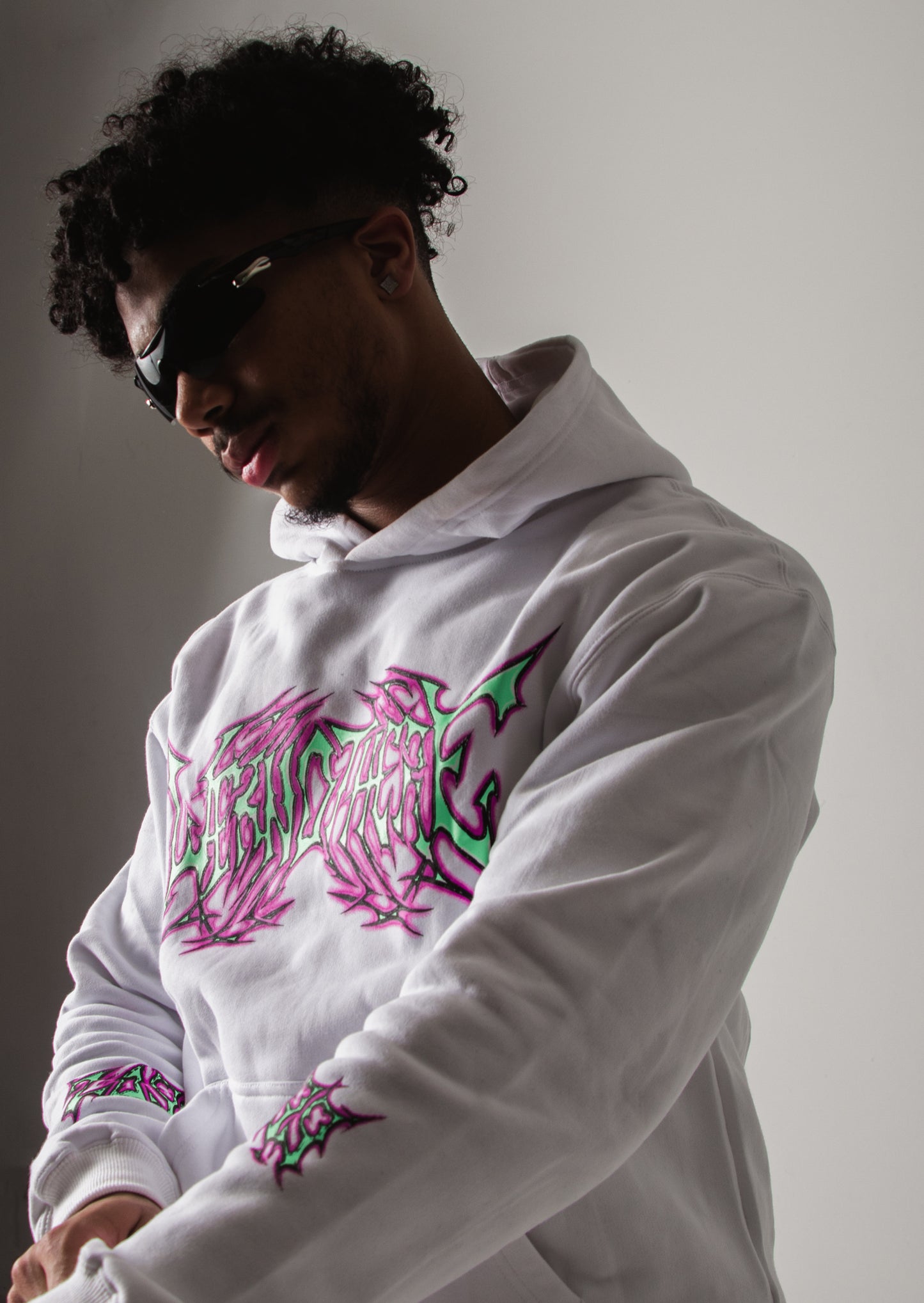 WE R NOT HERE 2099 White Hoodie