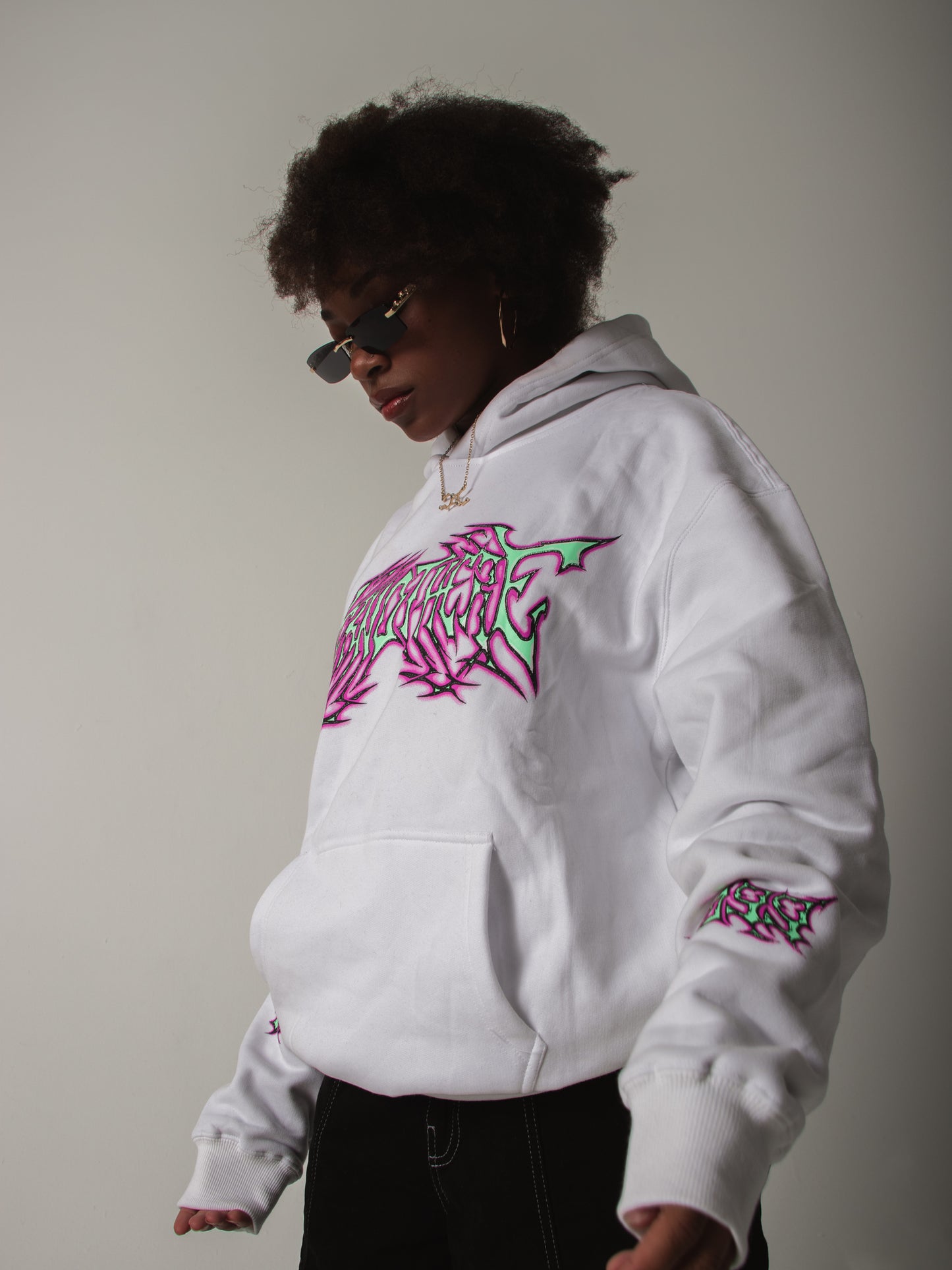 WE R NOT HERE 2099 White Hoodie