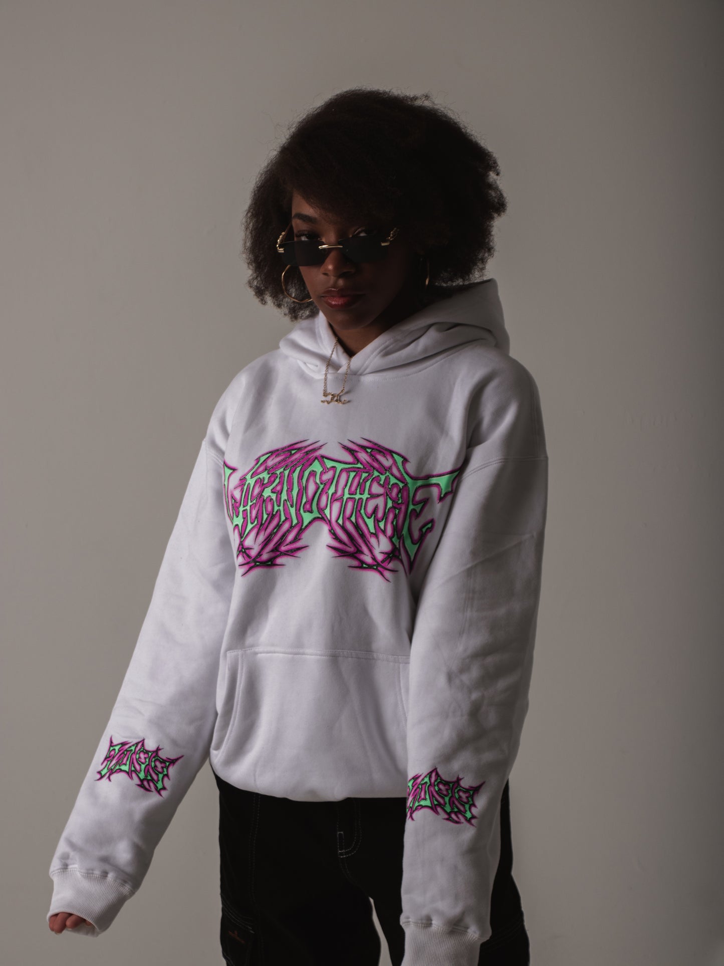 WE R NOT HERE 2099 White Hoodie